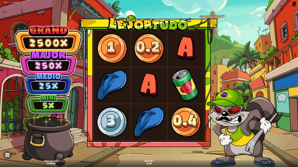 Sticky Coin and Clover symbols locked in place during Le Sortudo Hold & Win